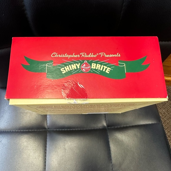 Radko Shiny Brite 2 Christmas Finial Indent Ornaments Red Green 7” NEW - Picture 5 of 5